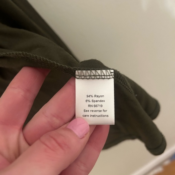 STUDIO WORKS | Open Front Cardigan, 3/4 Length Sleeves, Olive Green, Size Medium - Picture 5 of 5